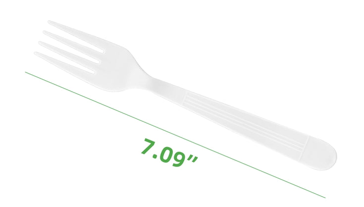HEAVY WEIGHT WHITE PLASTIC FORK INDIVIDUALLY WRAPPED SY-HWPF-5IW