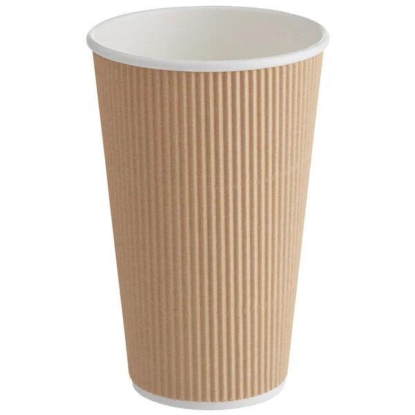 16 OZ DOUBLE WALL RIPPLE KRAFT PAPER HOT CUP PRKC-16