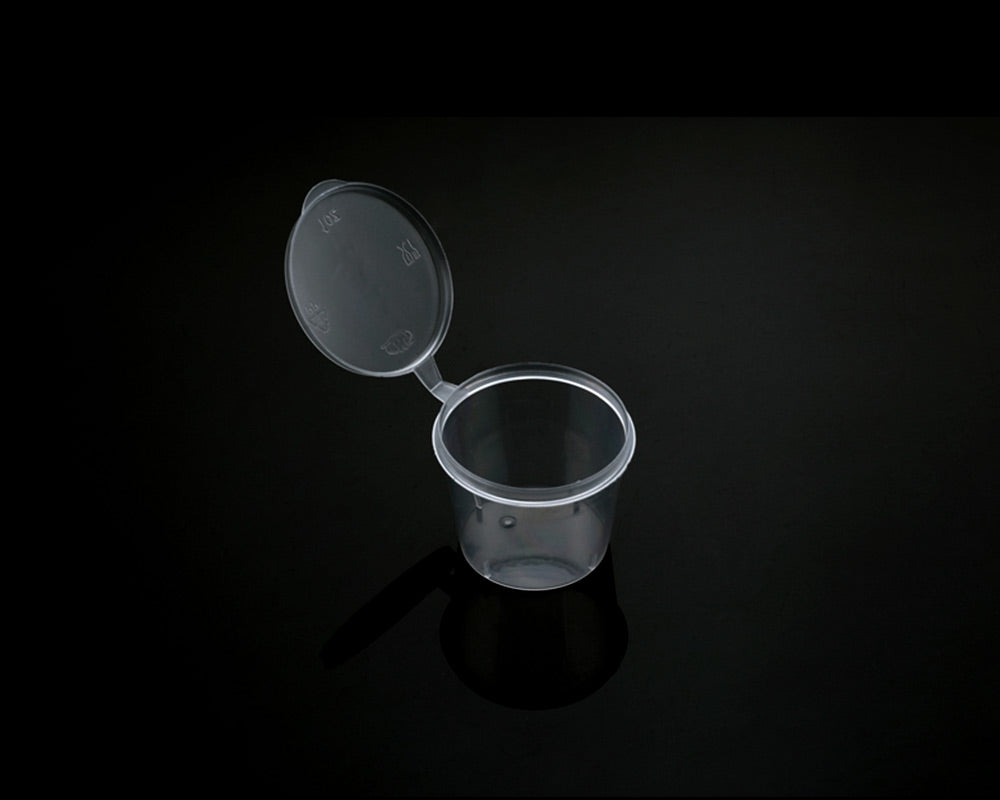 1 OZ PLASTIC SAUCE CONTAINER WITH LID
