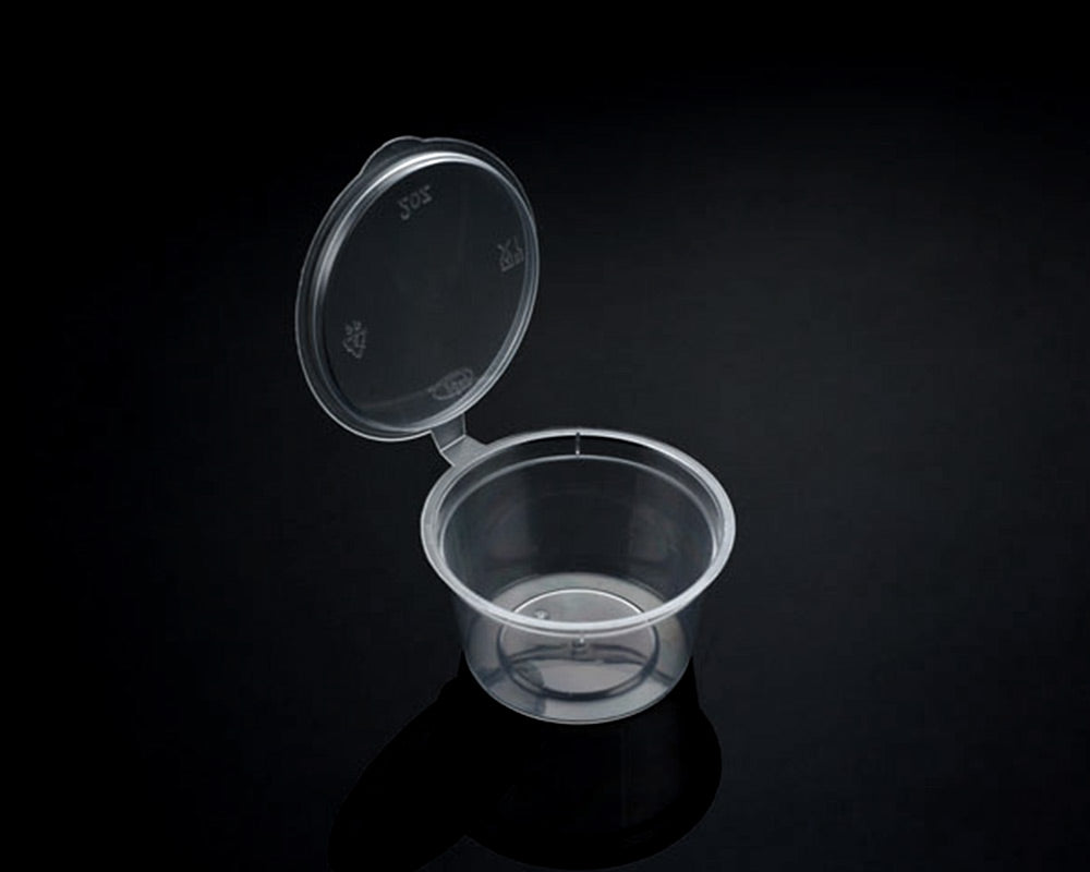 2 OZ PLASTIC SAUCE CONTAINER WITH LID
