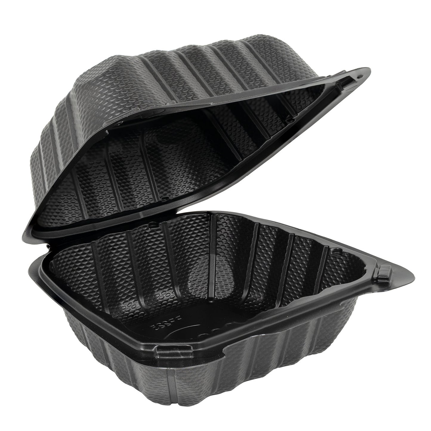 6"×6" ONE COMPARTMENT HINGED CONTAINER BLACK