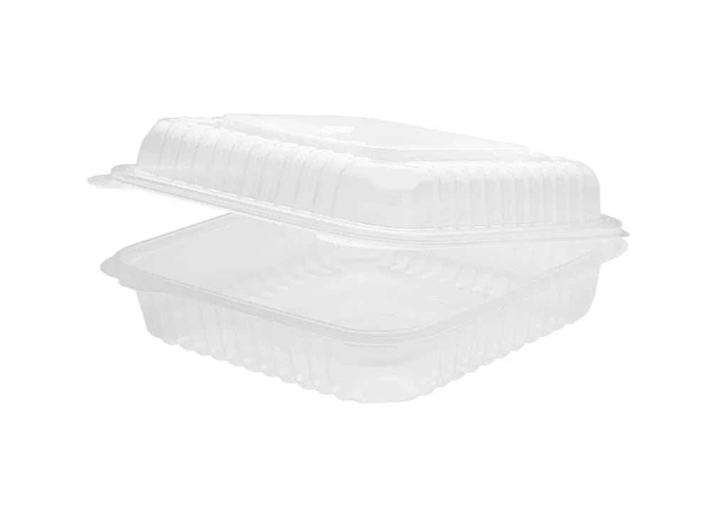 9"×9" ONE COMPARTMENT CLEAR HINGED CONTAINER