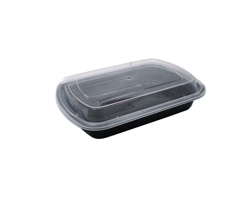 24OZ PLASTIC FOOD CONTAINER WITH LID(RECTANGULAR)