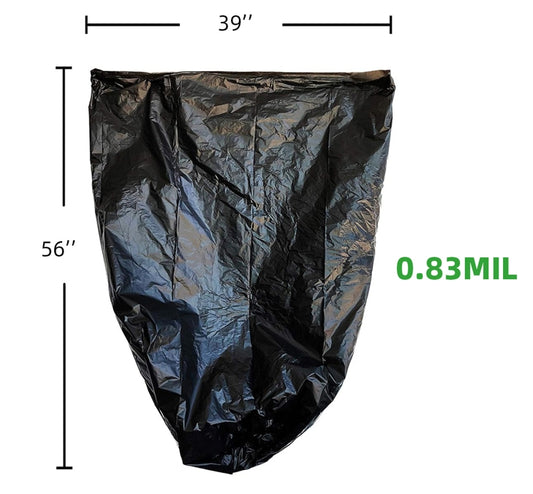 55-60 GALLONS TRASH BAGS  39"×56" 0.83MIL MADE IN USA TB-3956