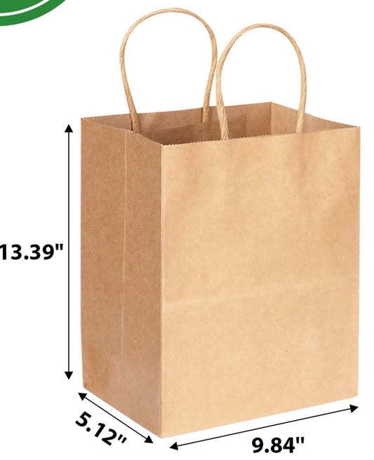 #4 KRAFT PAPER BAG WITH TWIST HANDLE 9.84"*5.12"*13.39" 100gms KPB04