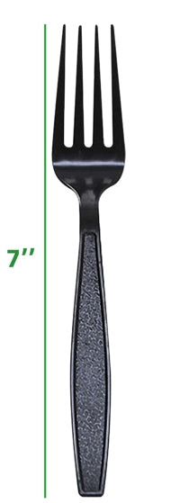 7" BLACK EXTRA HEAVY WEIGHT PLASTIC FORK HWPF-55B