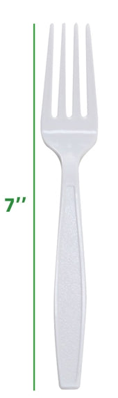 7" WHITE EXTRA HEAVY WEIGHT PLASTIC FORK HWPF-55W