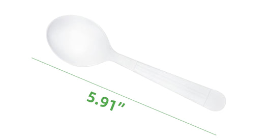 WHITE HEAVY WEIGHT PLSTIC SOUP SPOON SY-HWPSS5-W