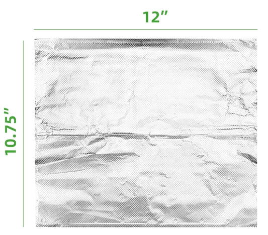 12"X10.75" ALUMINUM FOIL SHEETS 12mic 12 BOXES 12POP200