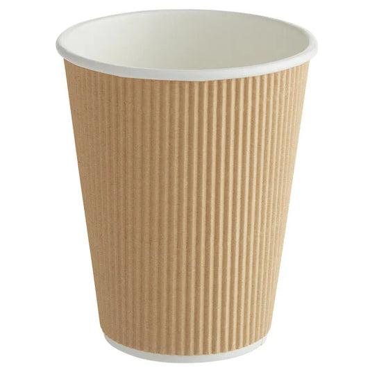 12 OZ DOUBLE WALL RIPPLE KRAFT PAPER HOT CUP PRKC-12