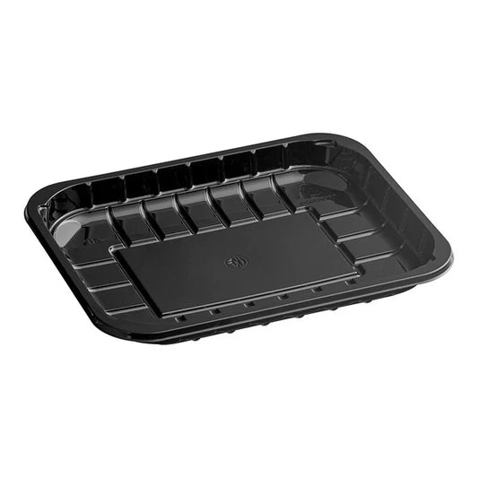 BLACK PET PLASTIC MEAT TRAY 8" x 10 1/10" x 1 1/10"  PMTB-8P