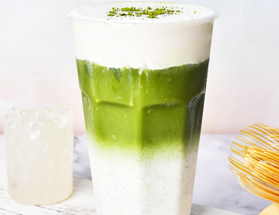 Premium Photo  Iced matcha latte green tea cup