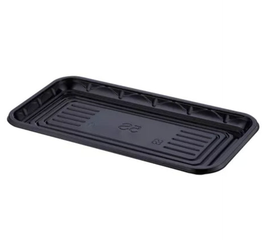 BLACK PET PLASTIC MEAT TRAY 10 1/3" x 5 1/2" x 4/5" PMTB-5S