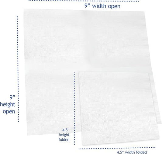 WHITE BEVERAGE NAPKIN 1 PLY 9.05"×9.05" CP-BN4000
