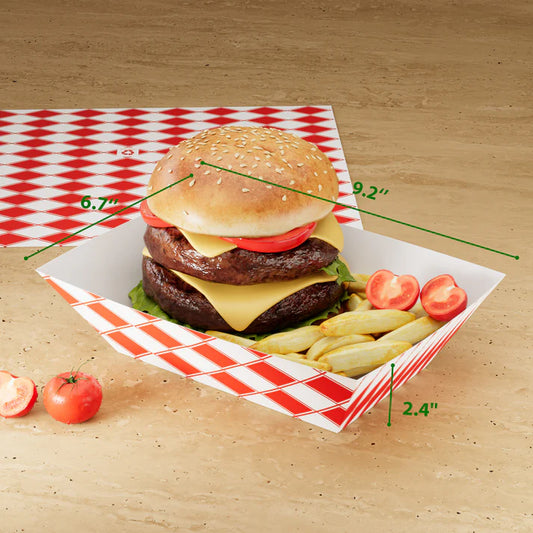 5 LB WHITE/RED FOOD TRAY 6.5"*4"*2.4" CY-WRFT50