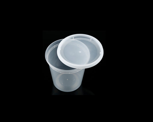 24 OZ PLASTIC FOOD CONTAINER WITH LID(SOUP CUP)