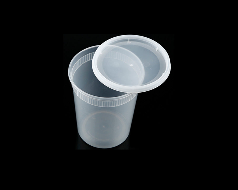 32 OZ PLASTIC FOOD CONTAINER WITH LID(SOUP CUP)