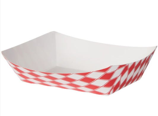 1 LB WHITE/RED FOOD TRAY 3.8"*2.2"*1.7" CY-WRFT10