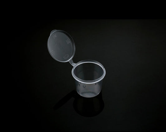 1 OZ PLASTIC SAUCE CONTAINER WITH LID