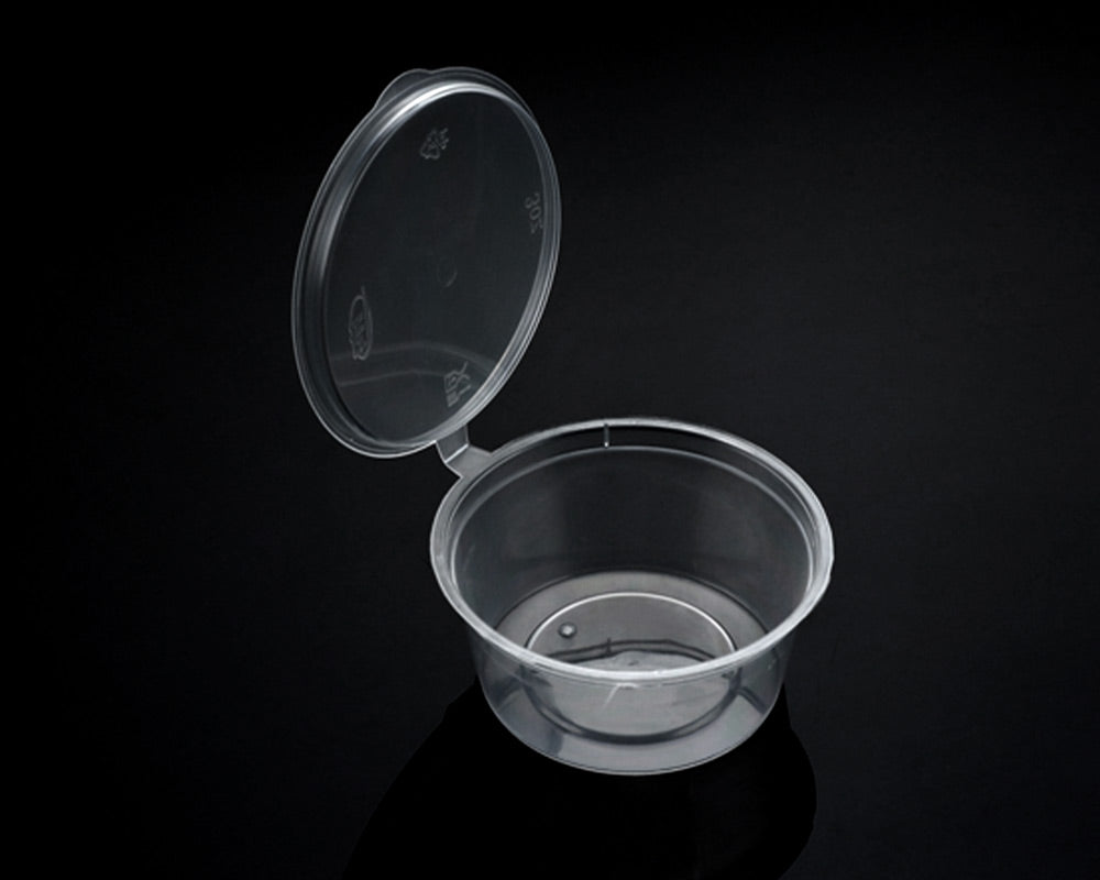 3 OZ PLASTIC SAUCE CONTAINER WITH LID