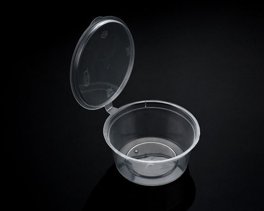 3 OZ PLASTIC SAUCE CONTAINER WITH LID