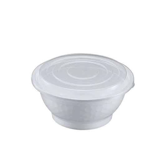 36OZ WHITE PLASTIC FOOD CONTAINER WITH LID(BOWL)