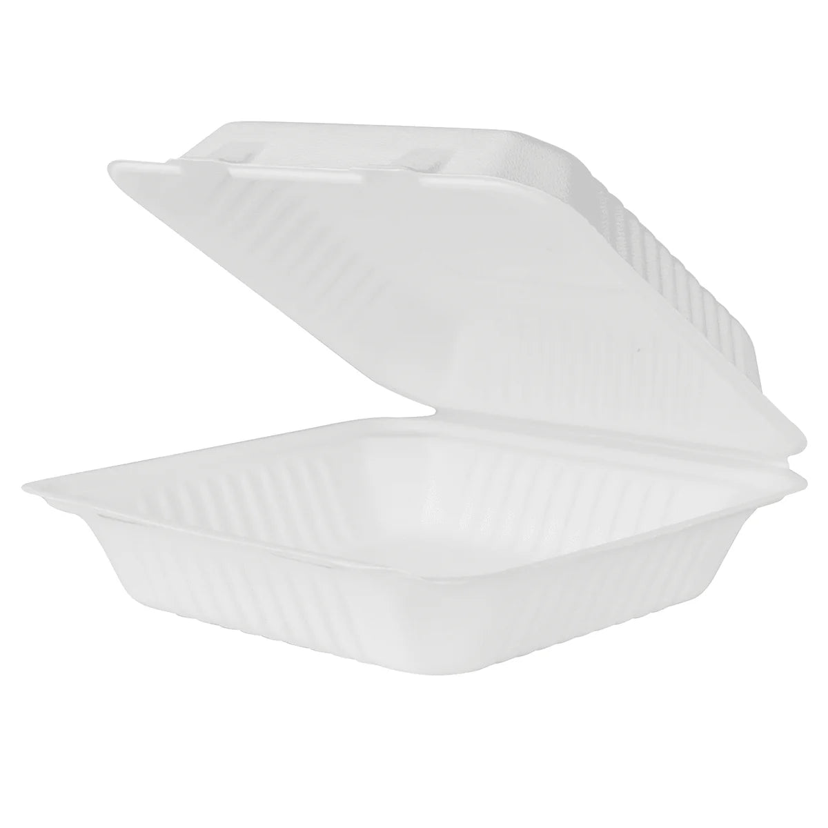 COMPOTABLE HINGED CONTAINER 9x9" BAGASSE PFAS FREE PCT091