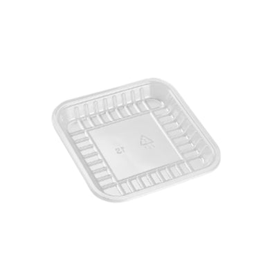 CLEAR PET PLASTIC MEAT TRAY 5 1/4" x 5 1/4" x 1/2" PMT-1S