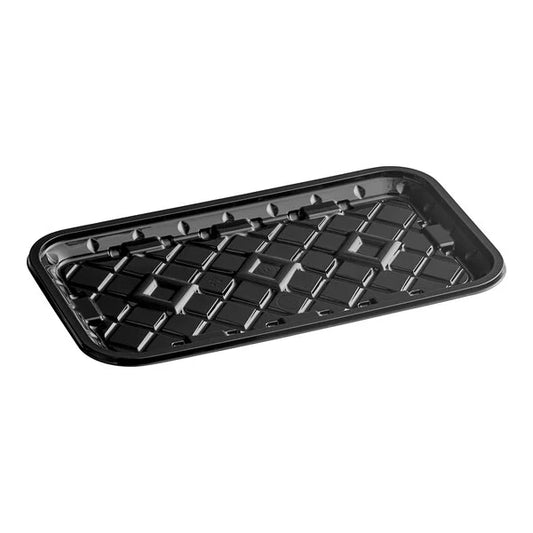 BLACK PET PLASTIC MEAT TRAY 10 3/4" x 6" x 11/16" PMTB-10S