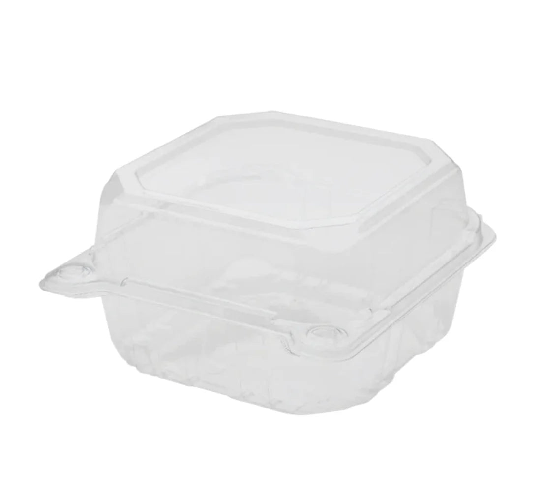 6"×6" ONE COMPARTMENT CLEAR HINGED CONTAINER