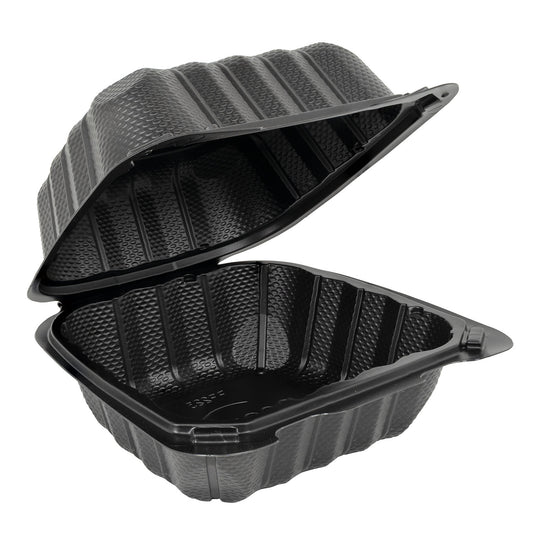 6"×6" ONE COMPARTMENT HINGED CONTAINER BLACK