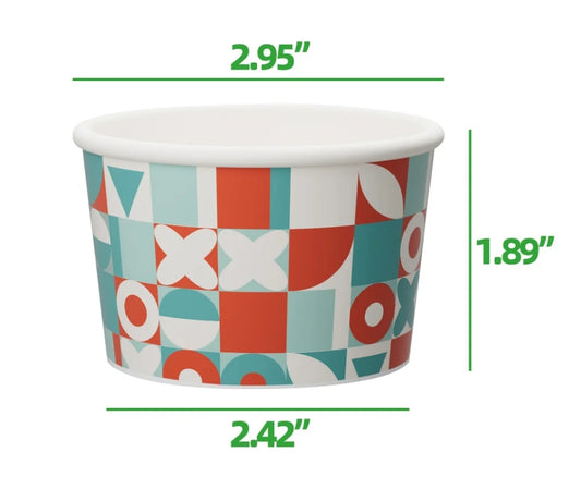 4 OZ PAPER FROZEN YOGURT / FOOD CUP (RETRO-INSPIRED PRINT) PYC-04RI