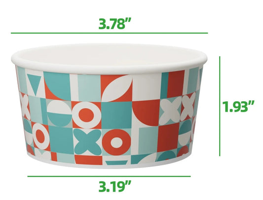 6 OZ PAPER FROZEN YOGURT / FOOD CUP  (RETRO-INSPIRED PRINT) PYC-06RI