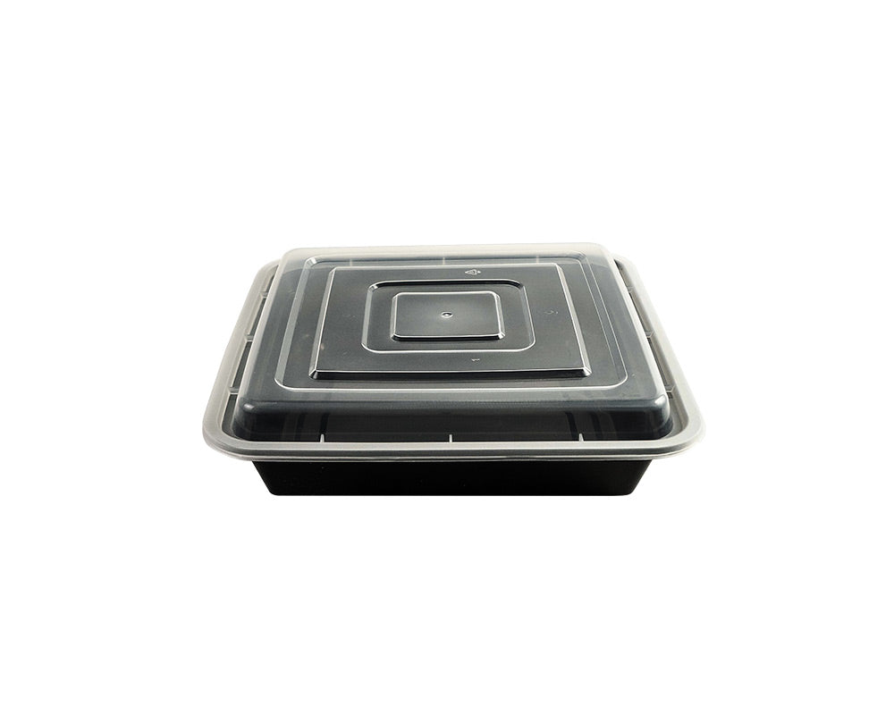 48OZ PLASTIC FOOD CONTAINER WITH LID (SQUARE)