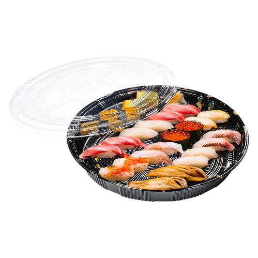 SZ-63 ROUND SUSHI TRAY WITH LID 12.5"x2.1" SZ-63