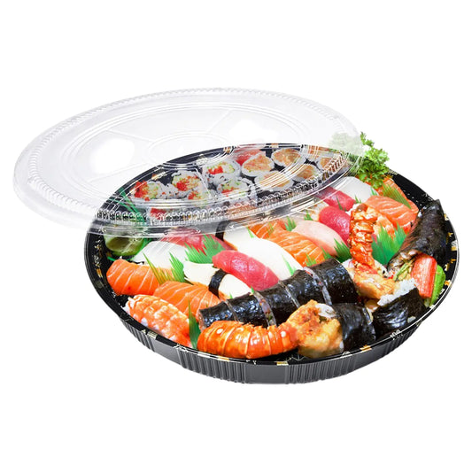 SZ-65 ROUND SUSHI TRAY WITH LID 15"x2.1" SZ-65