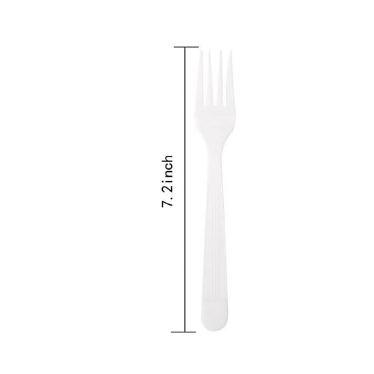 WHITE HEAVY WEIGHT PLASTIC FORK SY-HWPF5-W