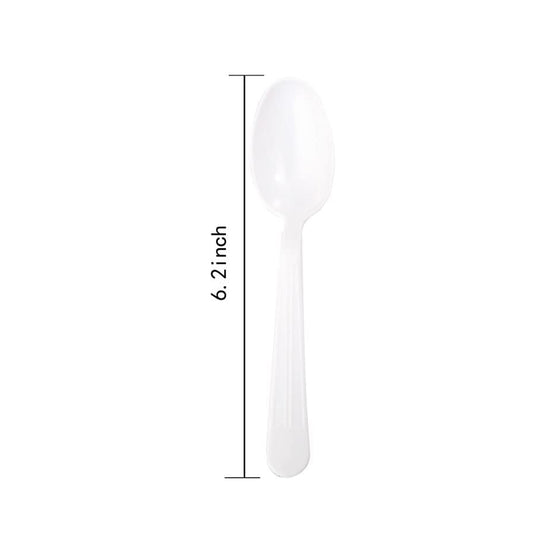 WHITE HEAVY WEIGHT PLASTIC TEA SPOON SY-HWPTS5-W