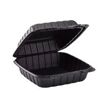 8"×8" ONE COMPARTMENT HINGED CONTAINER BLACK