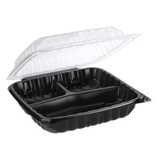 10''x10'' PP VENTED3-COMPARTMENT HINGED CONTAINER(DUAL-COLOR)JC-BW103